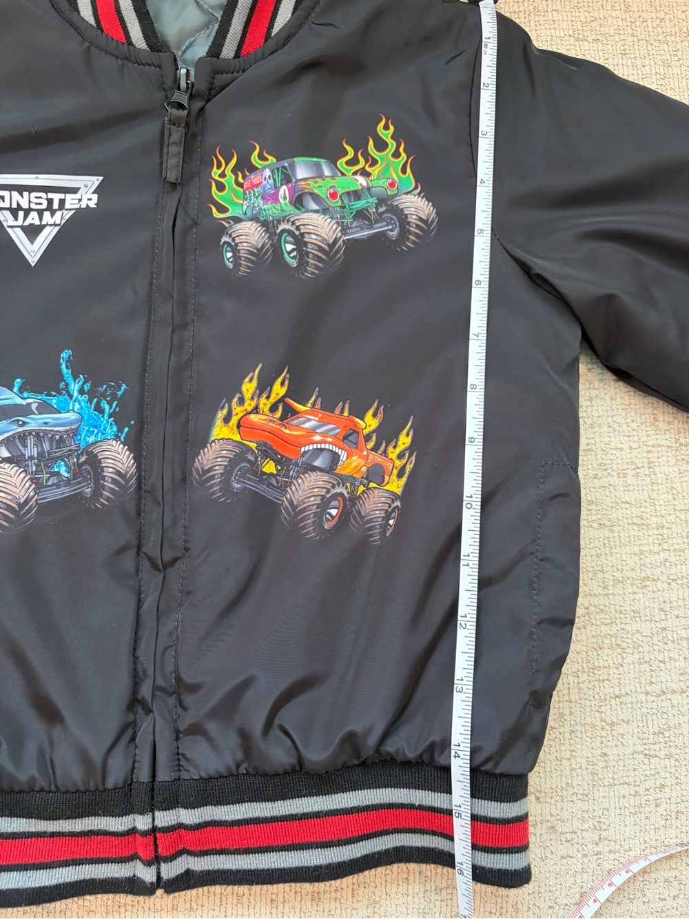Monster Jam Zip-Up Bomber Jacket Boys Size 4 - Picture 12 of 12